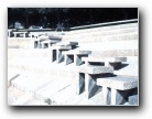 Walk the rocky wall at the Fort Worth Water Garden